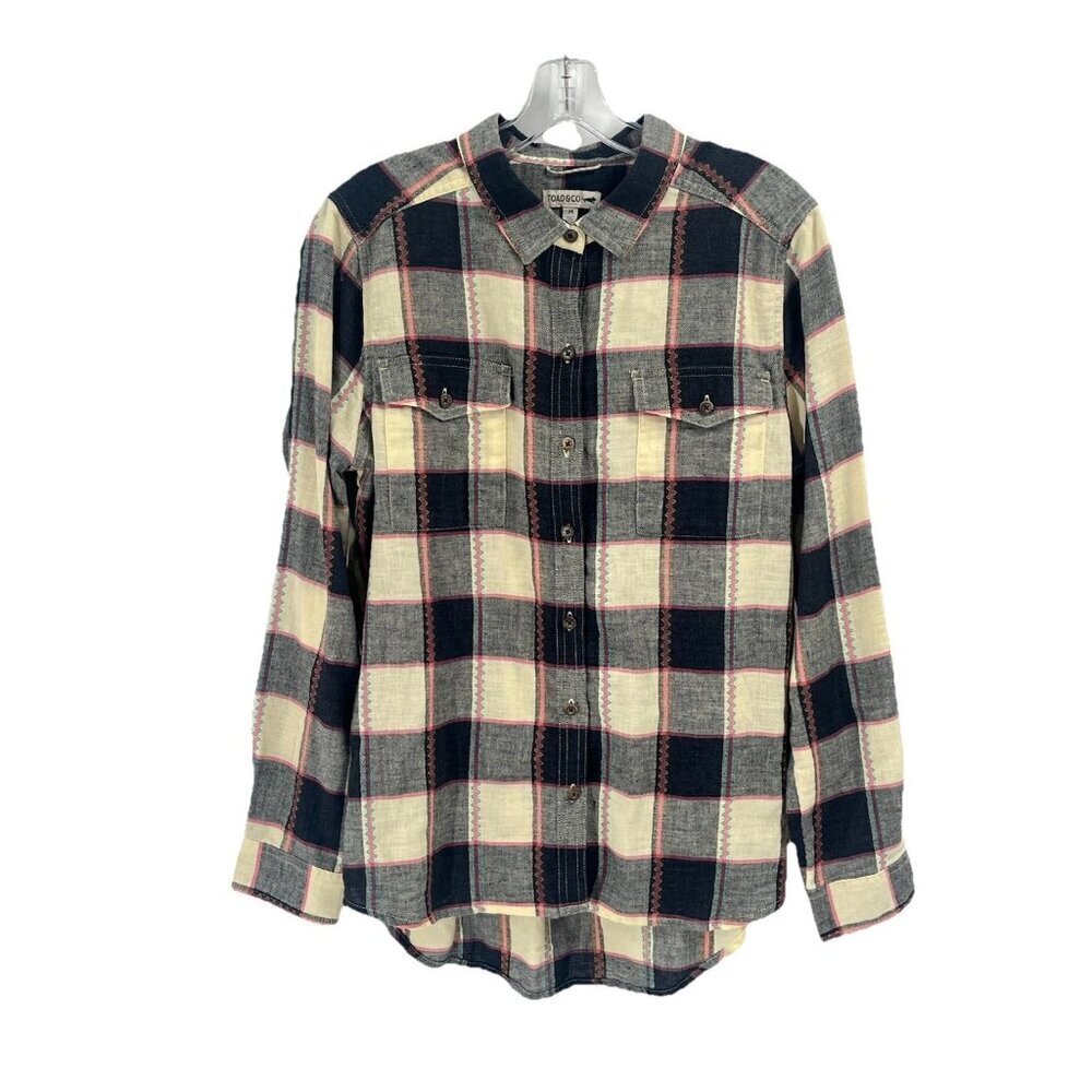 Toad & Co Reform Flannel Shirt Button Down Sz Medium